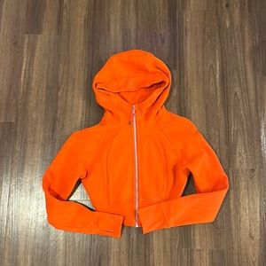 Lululemon Orange Cropped Funnel Neck Scuba